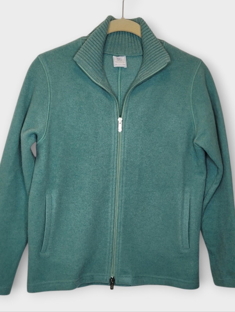 Fedeli Womens Cashmere Full Zip Sweater Jacket 42/US 6 Seafoam Green